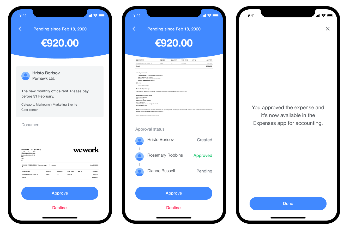 Payhawk spend management card balance dashboard